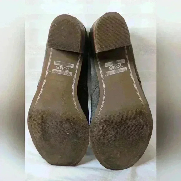 Toms Lunata Green Suede Lace Up Booties Size 7 - Picture 7 of 8